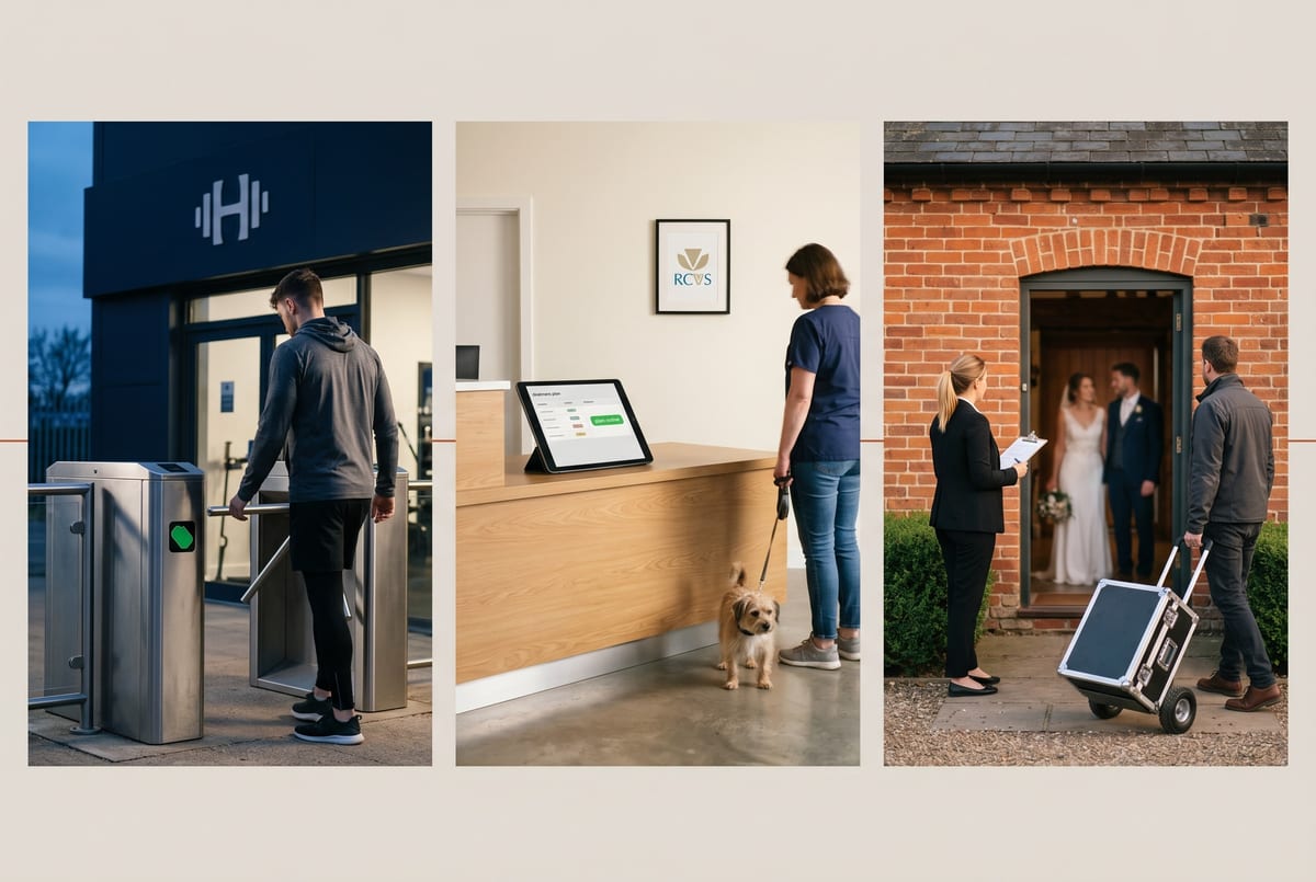 The member-record + access + billing build ported across three verticals