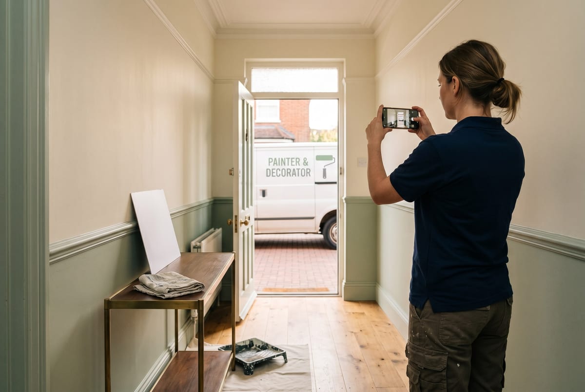 The before / after pair - Georgian hallway, photographed twice from the same angle, the after photo this time