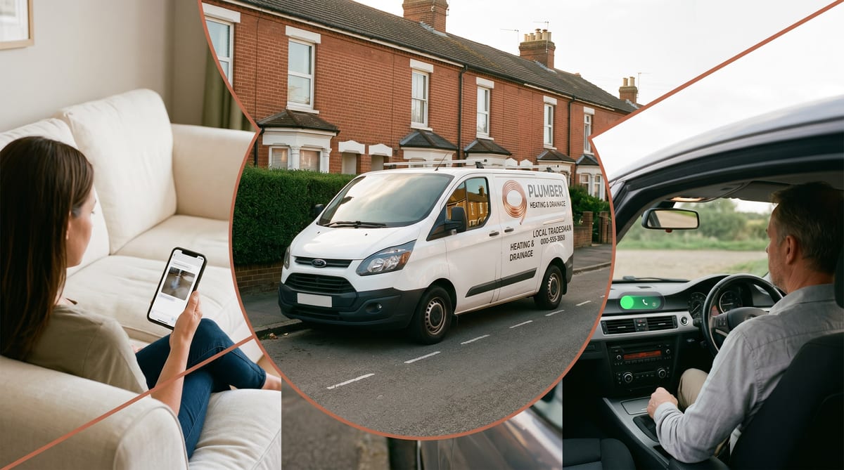 Three-way comms - tenant texting, agent emailing the same leak, landlord ringing - one record
