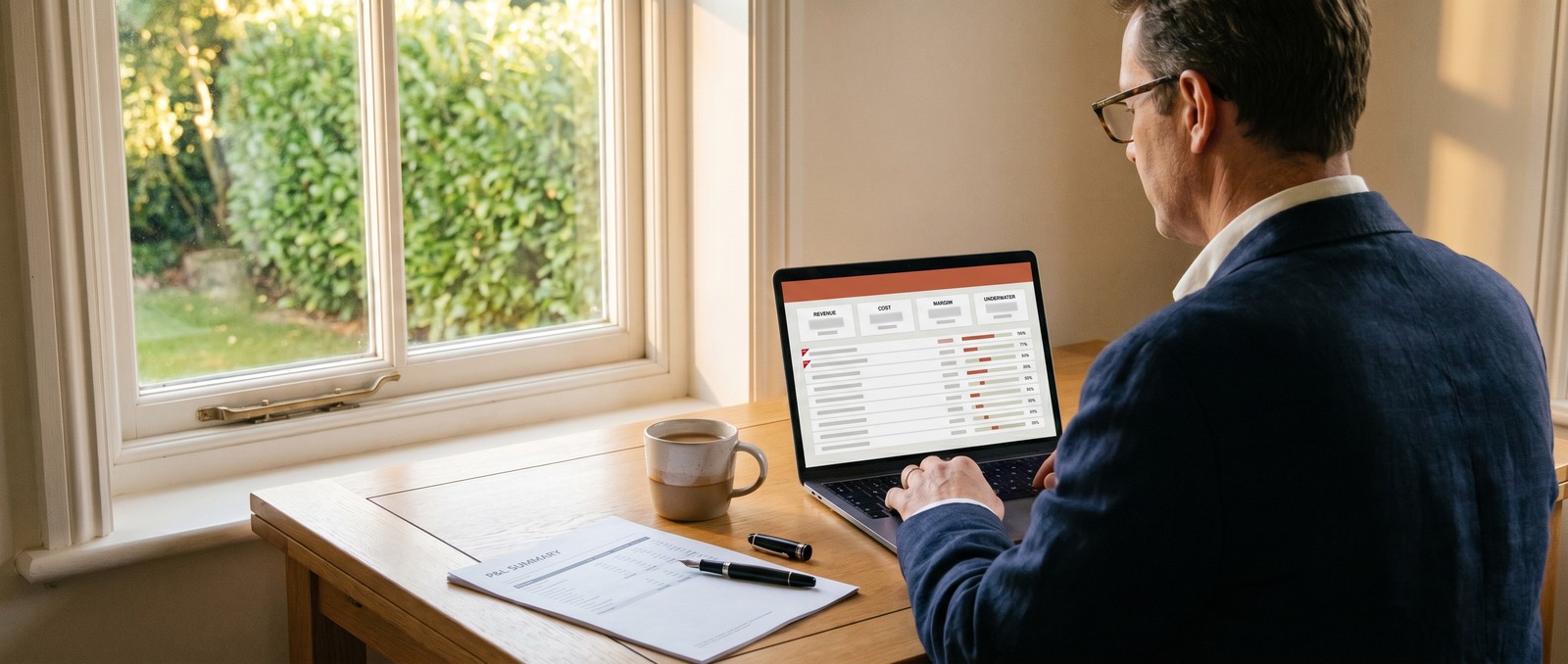 Hero illustration for the Job Cost And Margin Dashboard solution